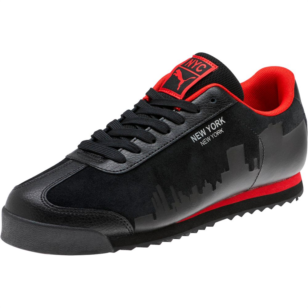 Puma Roma NYC Skyline Férfi Sportcipő - Fekete/Piros ( Hungary - JULXG8654 )